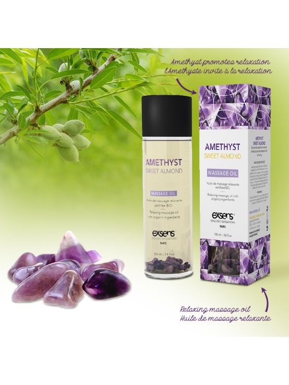 AMETHYST SWEET ALMOND - Huile de massage avec pierres semi-précieuses