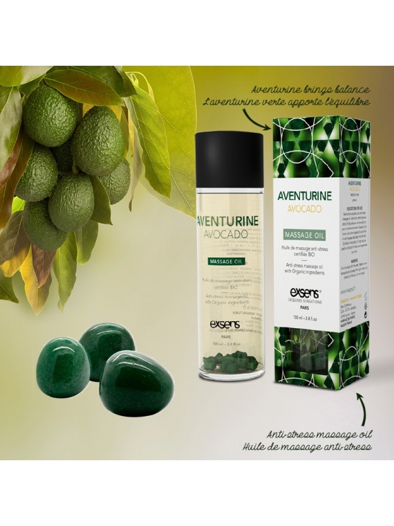 AVENTURINE AVOCADO - Huile de massage avec pierres semi-précieuses
