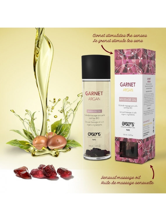 GARNET ARGAN - Huile de massage avec pierres semi-précieuses