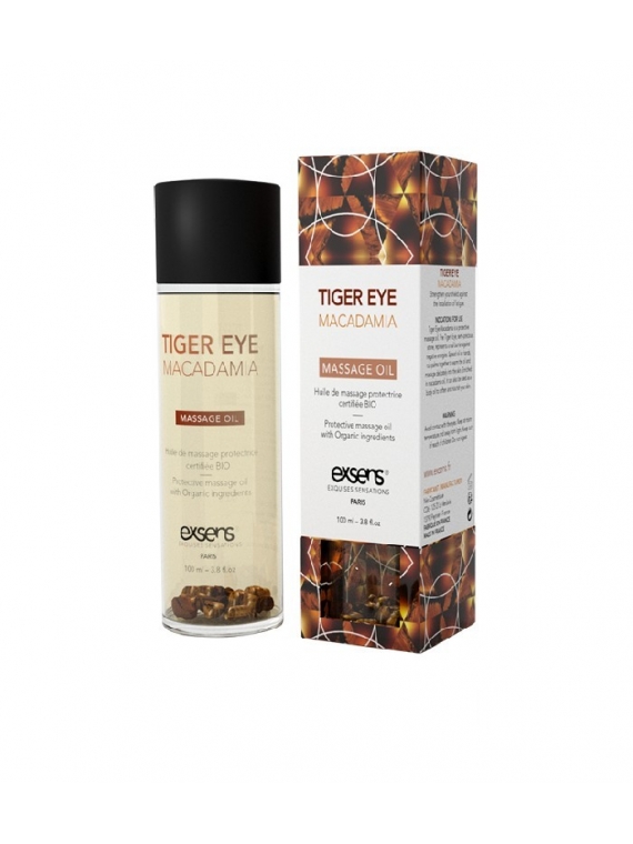 TIGER EYE MACADAMIA - Huile de massage avec pierres semi-précieuses